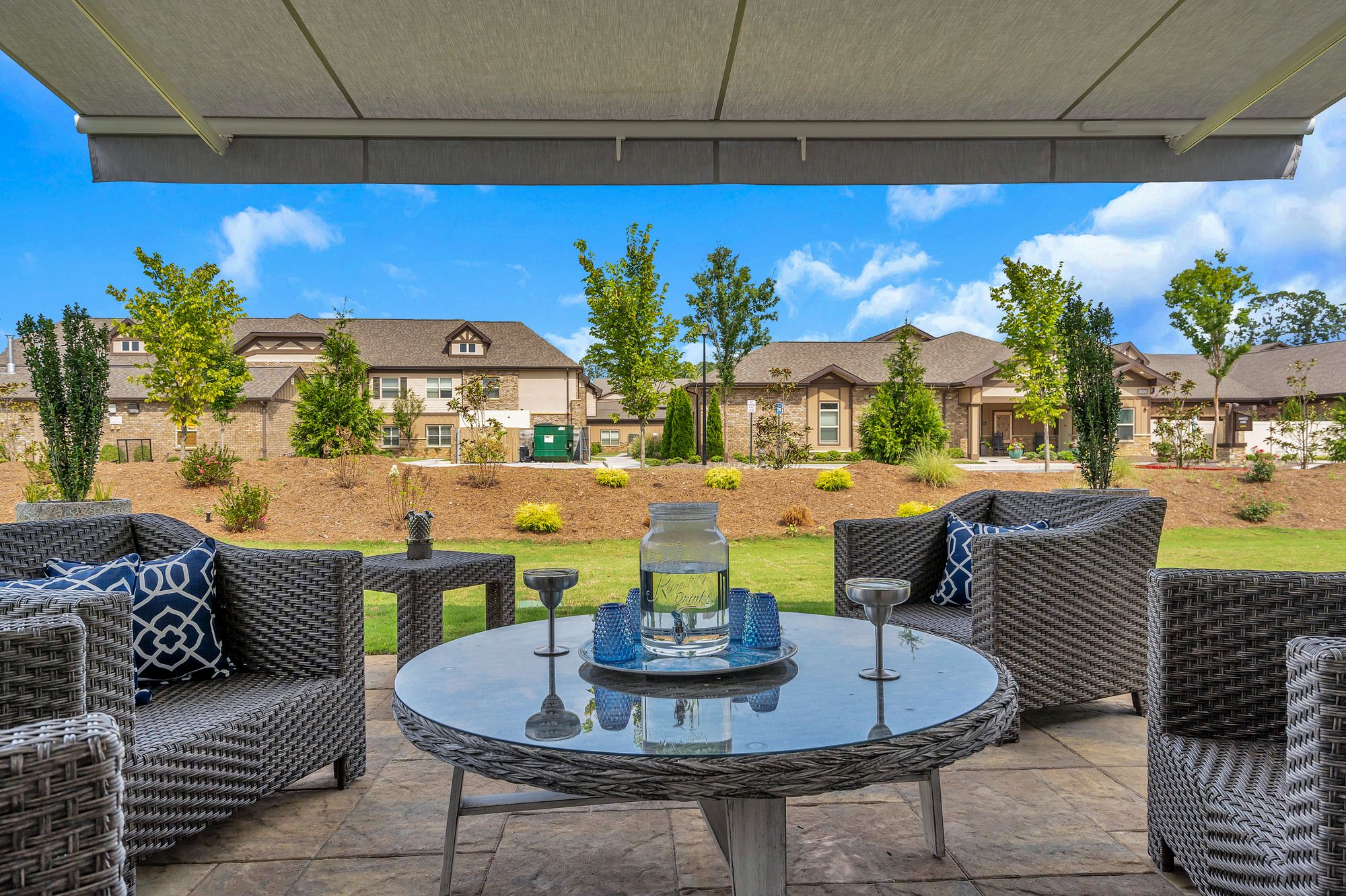 view from the patio at celebration village forsyth senior cottages for rent